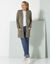 Gilet long porter ouvert, 2 poches, maille anglaise (kaki)