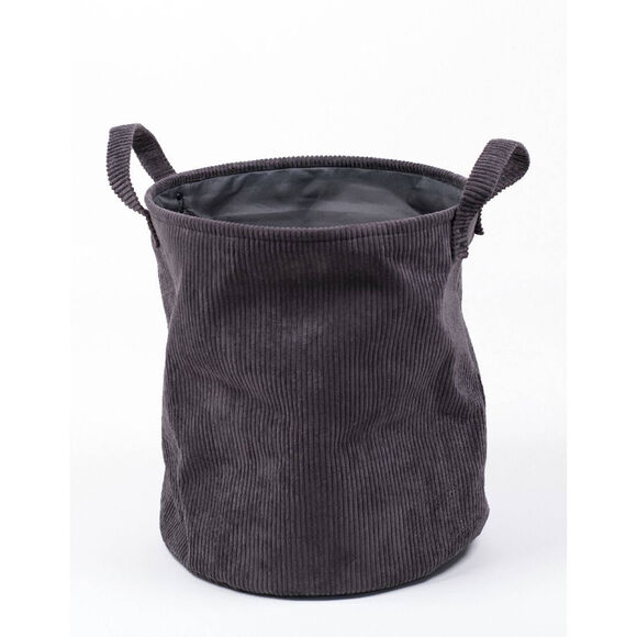 Panier rond velours déco rangement (gris anthracite)