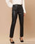 Pantalon fuselé 7/8ème, aspect cuir** (noir)