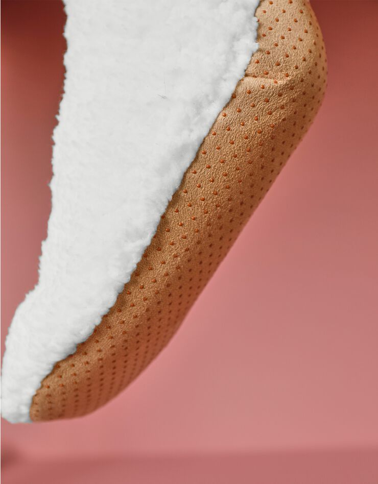 Chaussons-chaussettes cocooning en maille bouclette (écru) Chaussons-chaussettes cocooning en maille bouclette (écru)