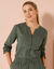 Chemise unie, mélange coton-lin (bronze)