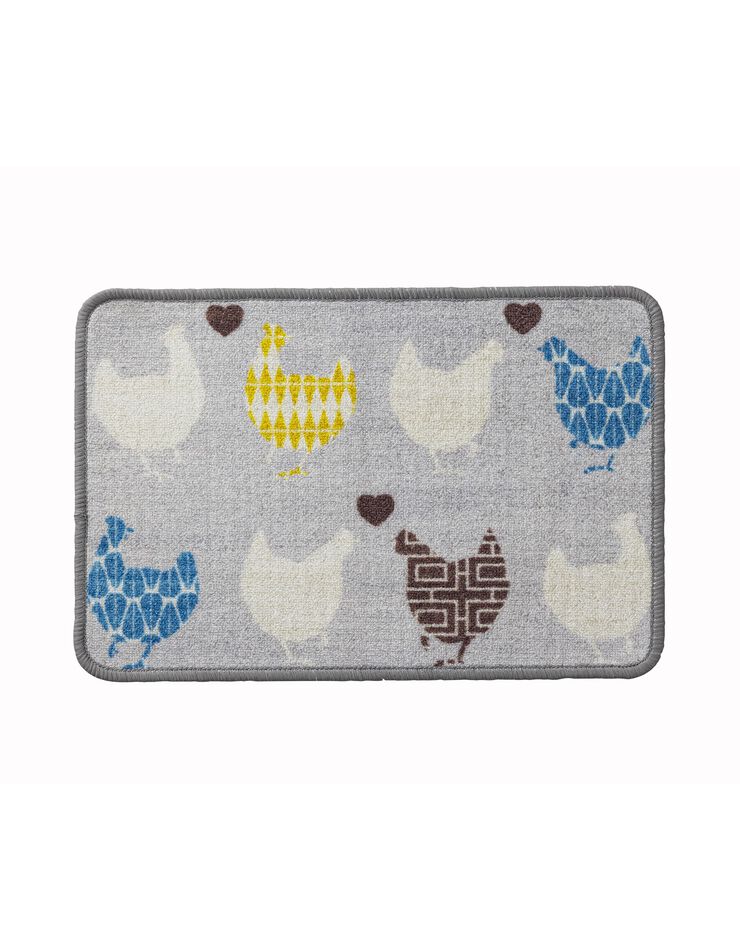 Tapis cuisine motif poules et coeurs (multicolore) Tapis cuisine motif poules et coeurs (multicolore)