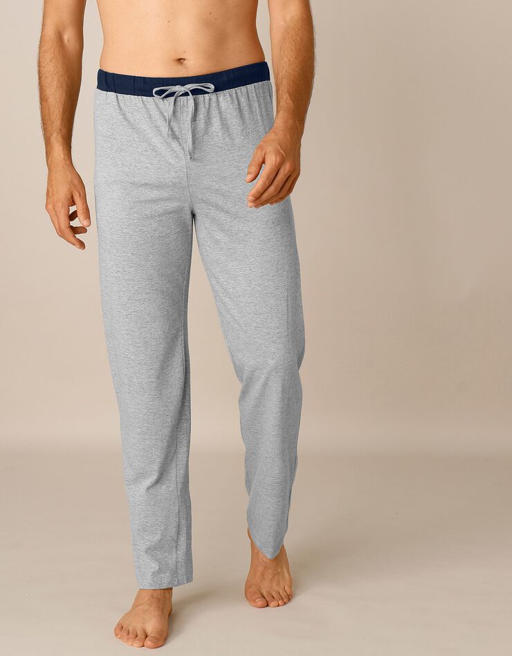 Pantalon pyjama bas droits - lot de 2 (gris + marine) Pantalon pyjama bas droits - lot de 2 (gris + marine)