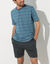 Pyjama-short ray&eacute; col tunisien (anthracite / bleu canard)