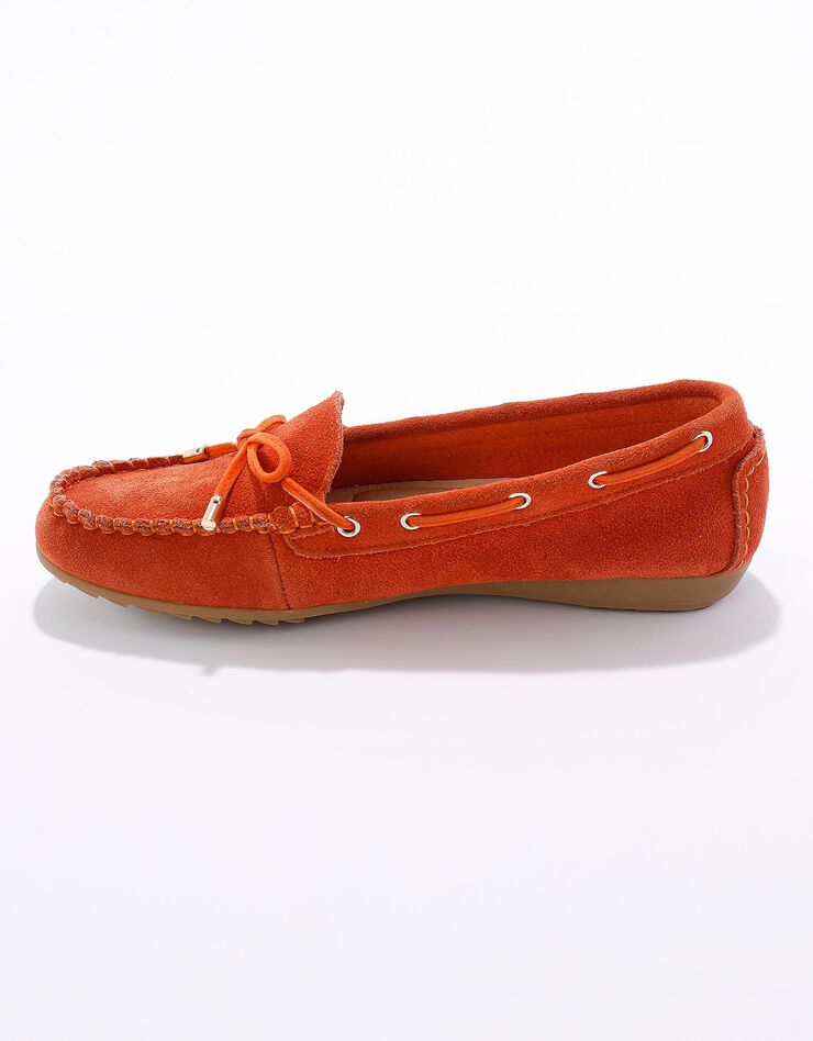 Mocassins ultra souples à liens noués - semelle amovible (orange) Mocassins ultra souples à liens noués - semelle amovible (orange)