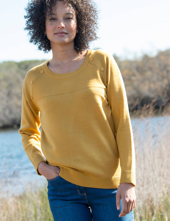 Pull manches longues uni (curry)