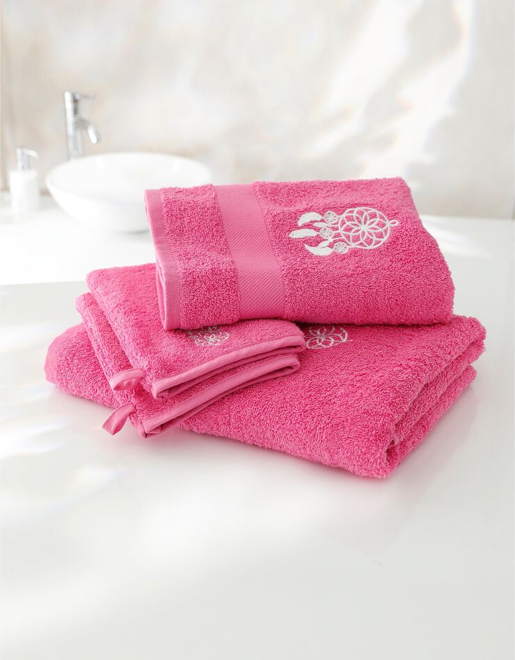 Éponge coton broderie attrape rêves - 420g/m² (fuchsia) Éponge coton broderie attrape rêves - 420g/m² (fuchsia)