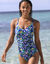 Maillot de bain 1 pièce imprimé sculptant Naga (bleu / vert)