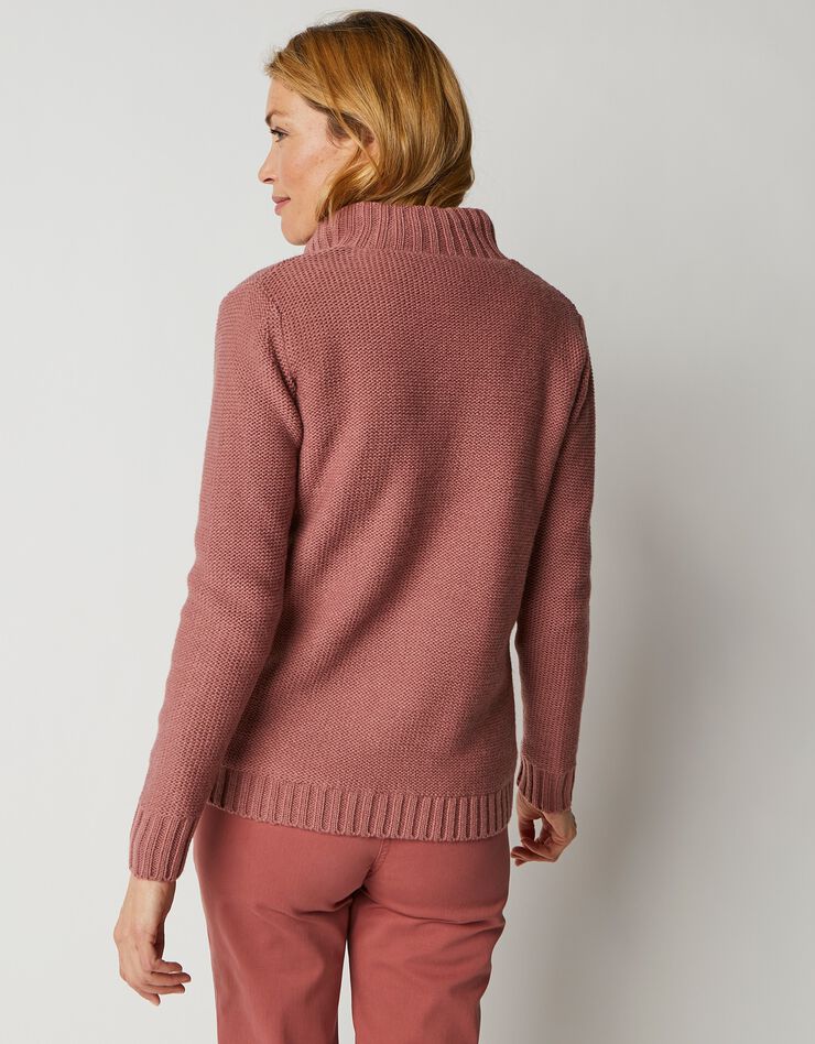 Gilet zippé 30% laine fourré "maille peluche" (bois de rose) Gilet zippé 30% laine fourré "maille peluche" (bois de rose)