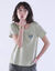 T-shirt manches courtes, imprimé placé coeurs dorés (vert tilleul)
