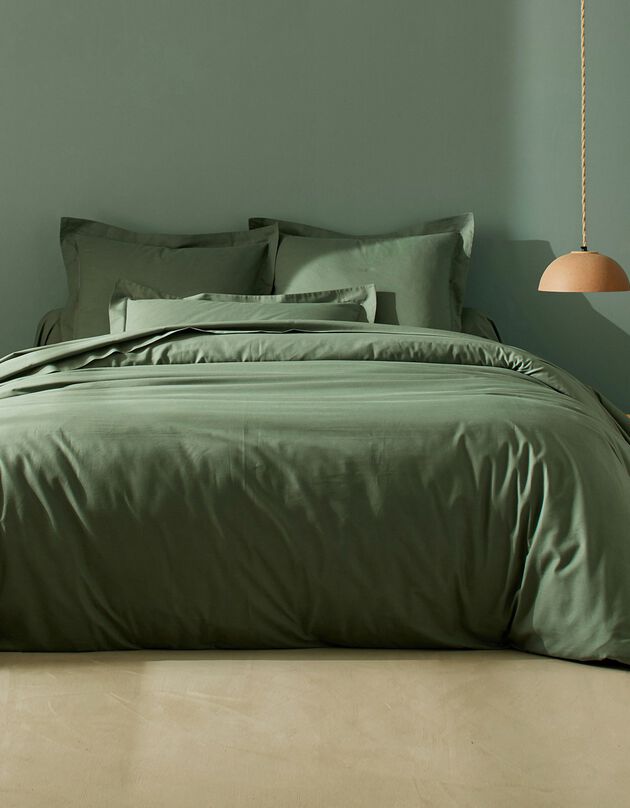 Linge de lit uni coton (eucalyptus)