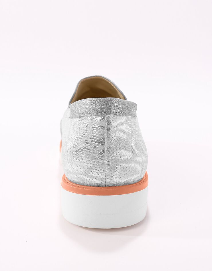 Slippers compensés à franges et glands - python gris/argenté (gris / argenté)