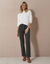 Pantalon droit, velours côtelé (vert foncé)