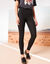 Legging plis piqués, taille élastiquée (noir)