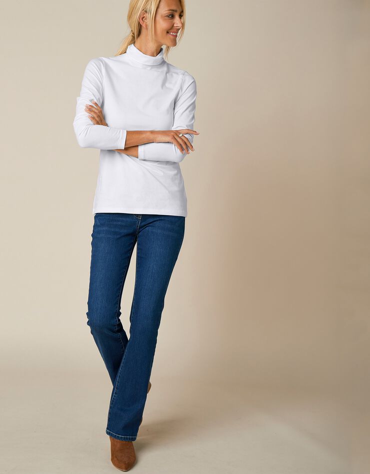 Sous-pull col roulé coton stretch uni (blanc cassé) Sous-pull col roulé coton stretch uni (blanc cassé)