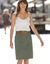 Jupe droite unie, twill (kaki)