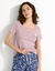 T- shirt pyjama manches courtes motif floral imprimé  (mauve grisé)