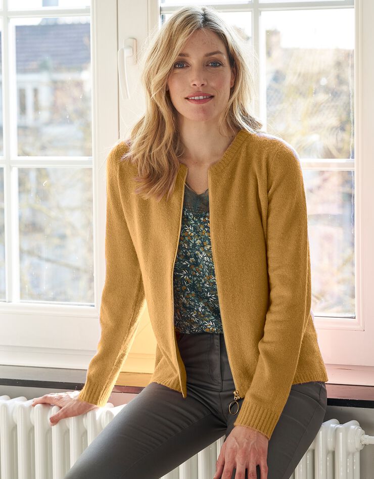 Cardigan zippé (safran) Cardigan zippé (safran)