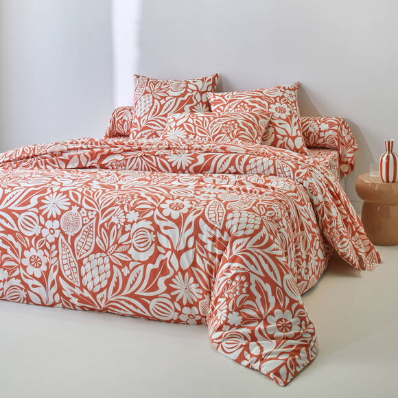 Linge de lit Montego en coton imprimé (potiron)