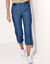 Pantacourt denim ceinture maille (stone)