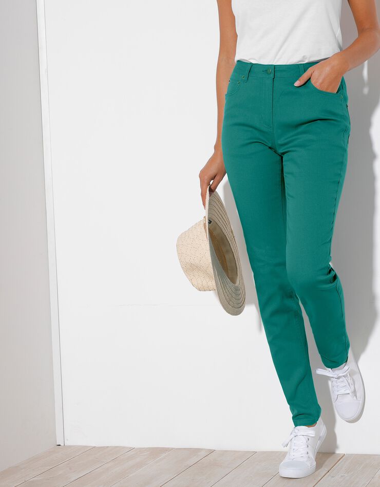 Pantalon fuselé couleur (vert)