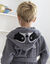 Peignoir de bain enfant raton laveur à capuche éponge coton - 340 g/m²  (gris)