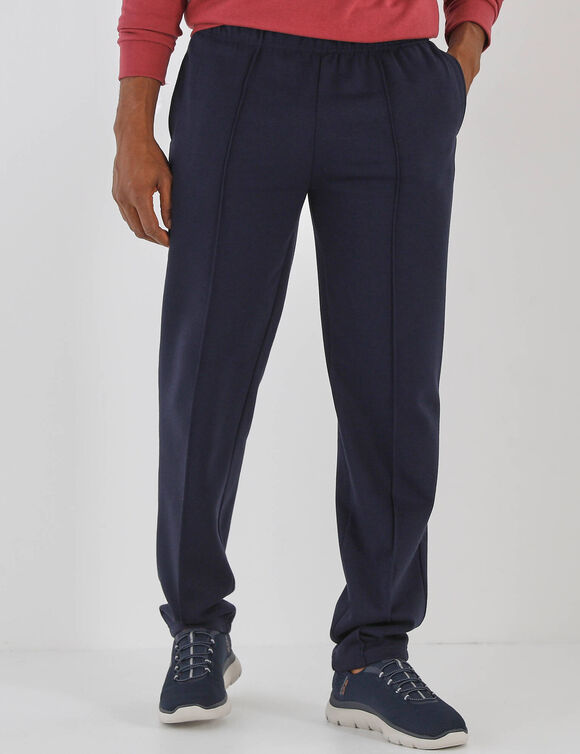 Pantalon loisirs molleton, bas droits (marine)