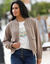 Veste zippée unie, grandes poches (taupe)