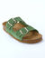 Mules en cuir 2 boucles réglables (vert)