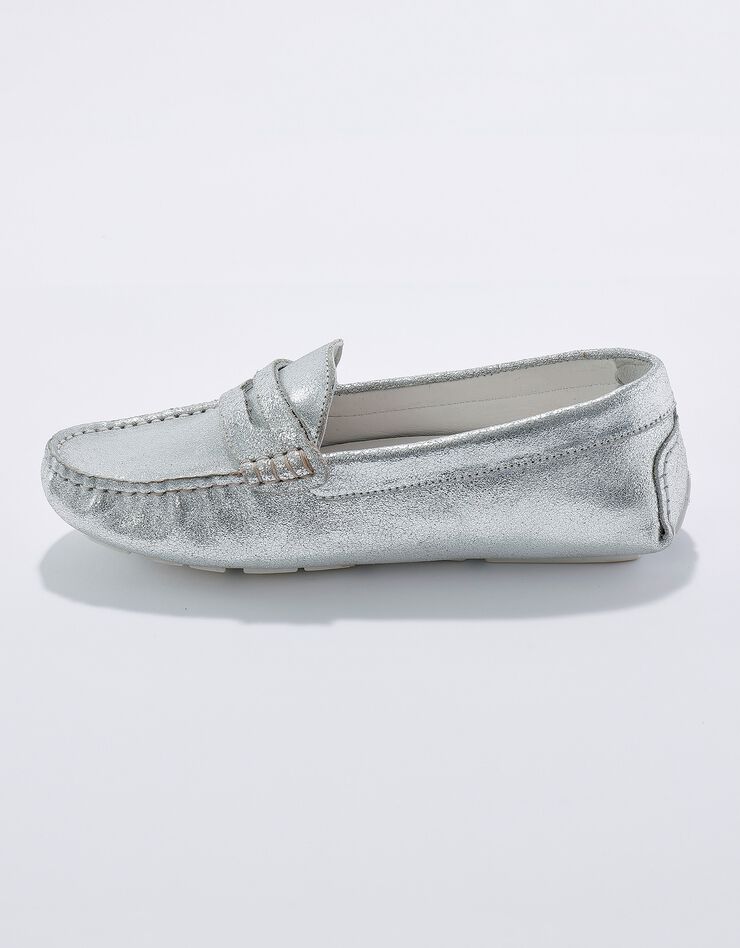 Mocassins en cuir lisse - argenté (argenté)