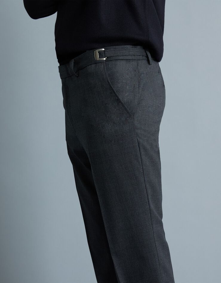 Pantalon taille réglable sans pince - polyester/laine (gris anthracite)
