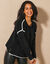Pull bicolore en maille moelleuse  (noir)