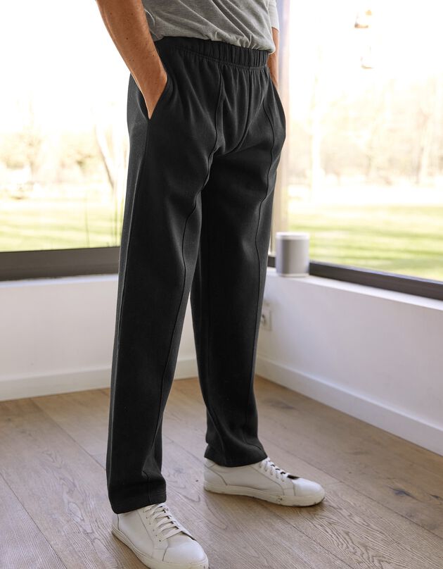 Pantalon loisirs molleton, bas droits (noir)