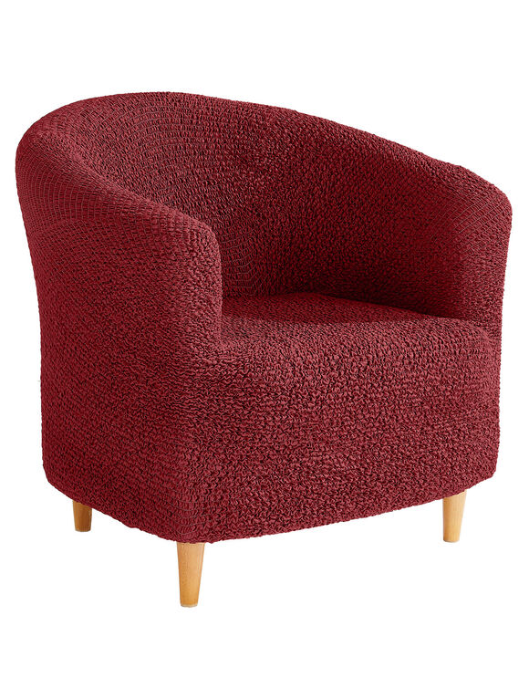 Housse bi-extensible imprimée gaufrée pour fauteuil cabriolet (bordeaux)