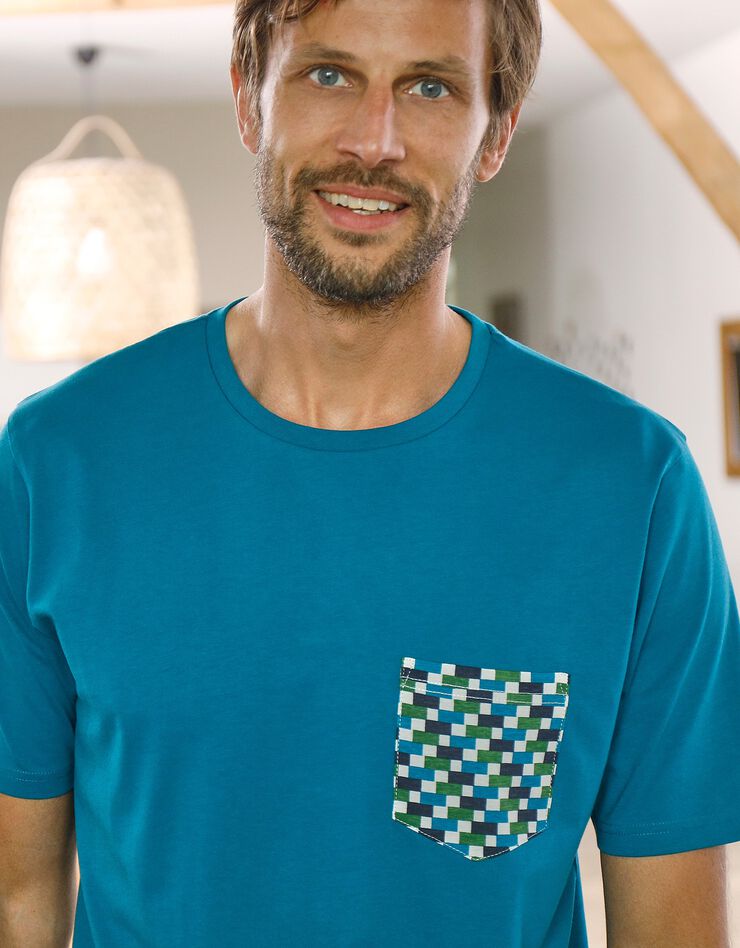 Tee-shirt pyjama manches courtes bleu canard (bleu canard) Tee-shirt pyjama manches courtes bleu canard (bleu canard)