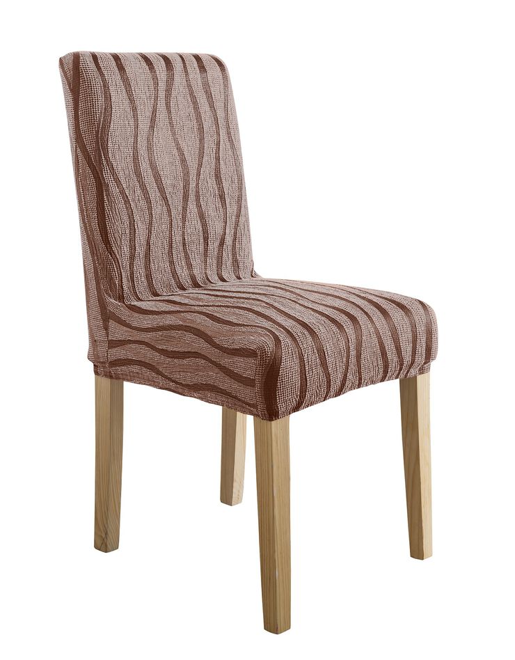 Housse chaise extensible jacquard - lot de 2 (chocolat) Housse chaise extensible jacquard - lot de 2 (chocolat)