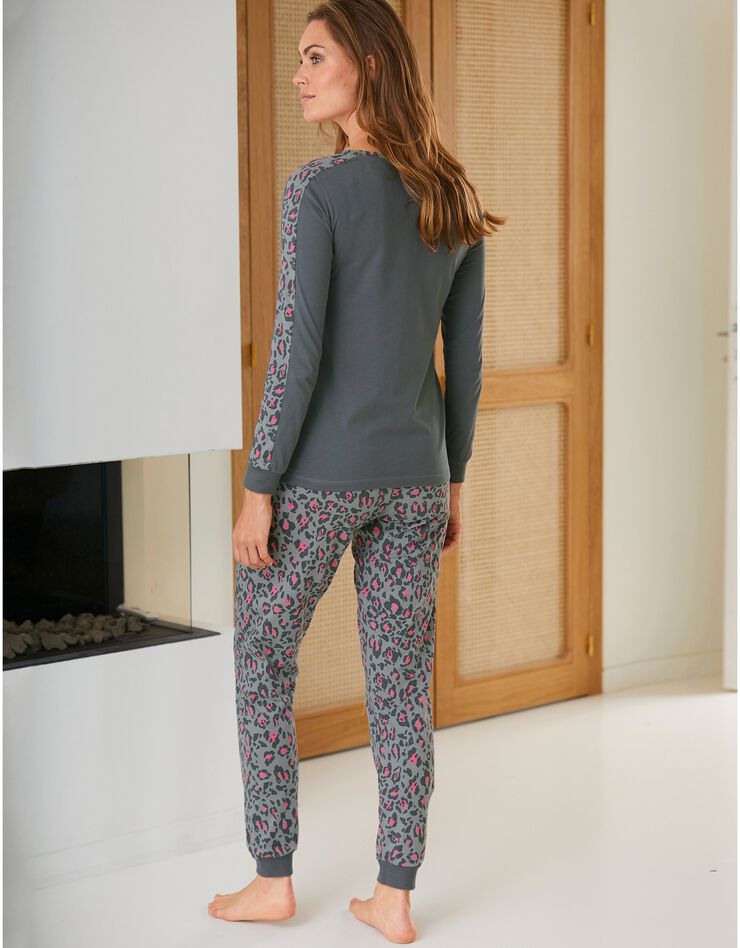 Pyjama imprimé léopard (gris)