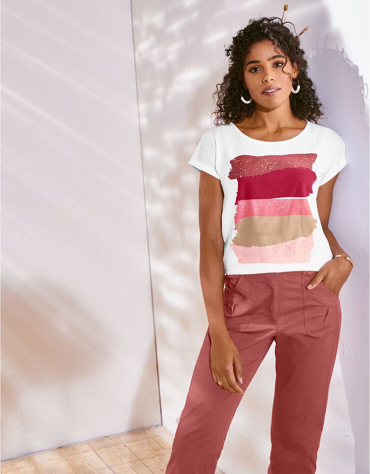 Tee-shirt boite imprimé "arty", maille jersey (terracotta) Tee-shirt boite imprimé "arty", maille jersey (terracotta)