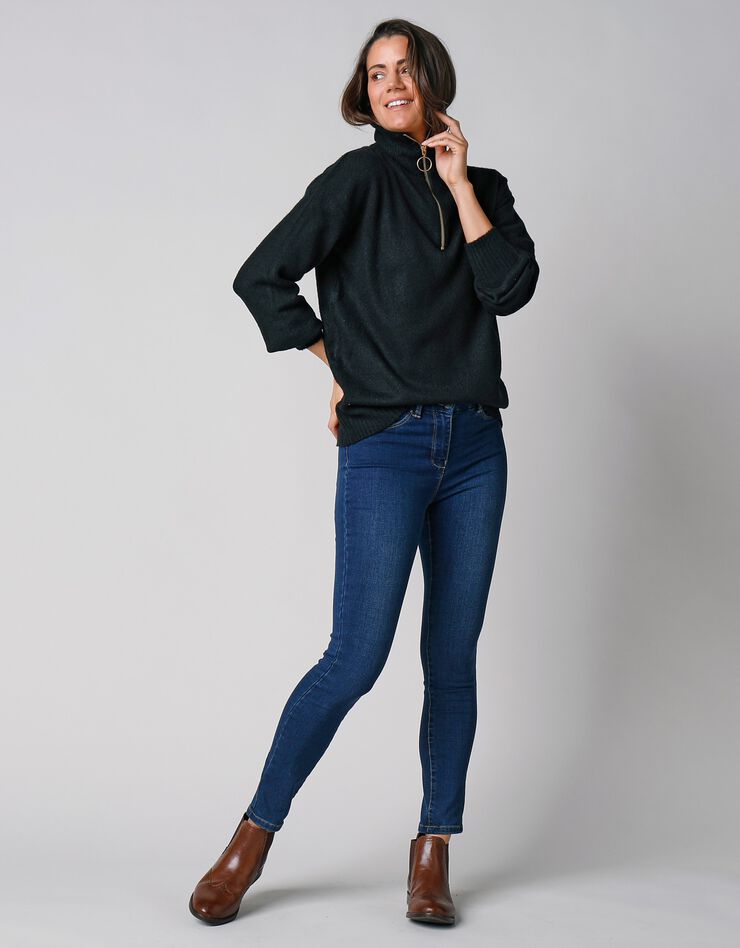 Pull col camionneur zippé (noir) Pull col camionneur zippé (noir)