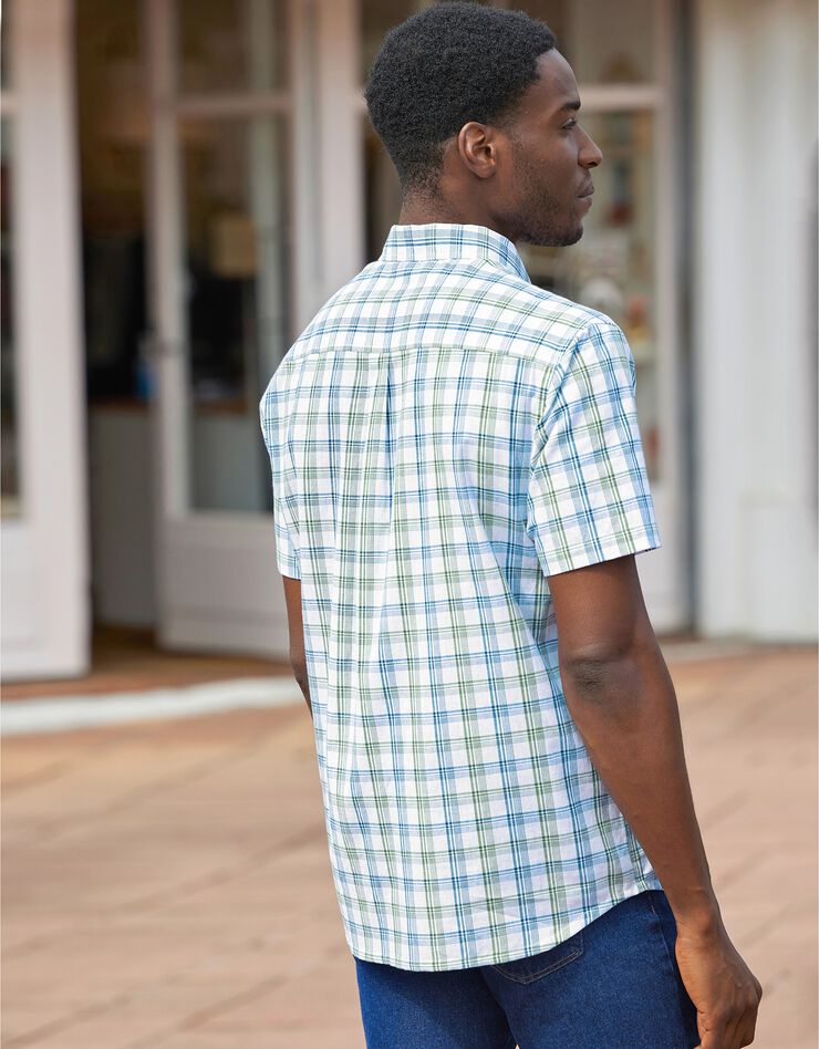 Chemise carreaux tissé-teint manches courtes (vert) Chemise carreaux tissé-teint manches courtes (vert)