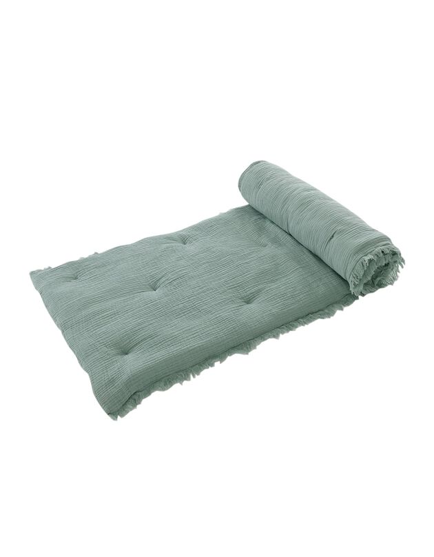 Long coussin de canapé double gaze de coton (vert)