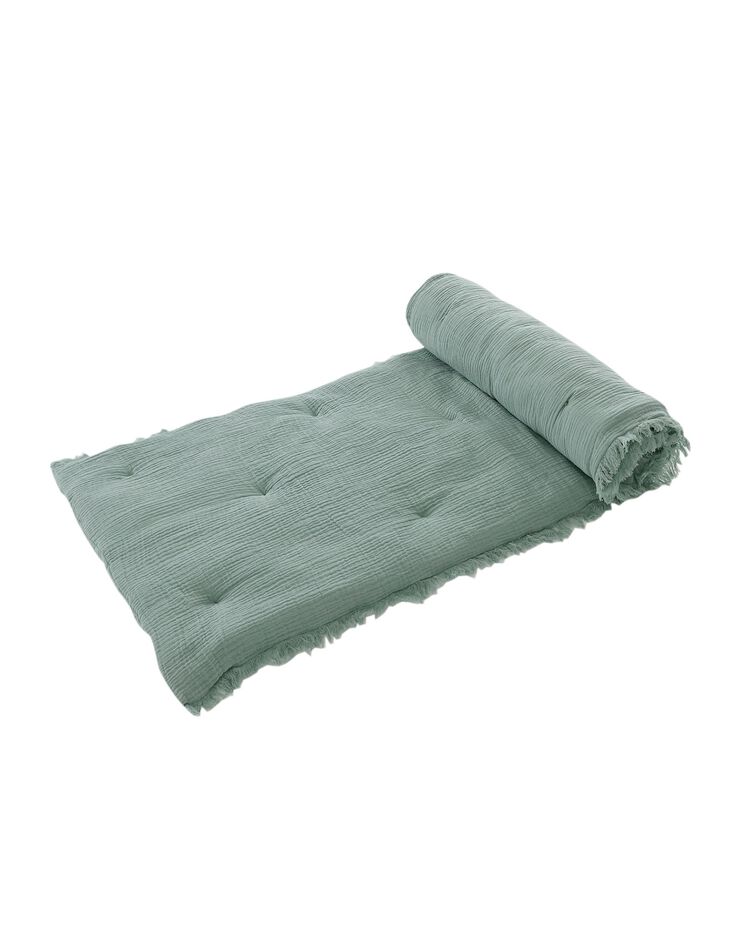 Long coussin de canapé double gaze de coton (vert)