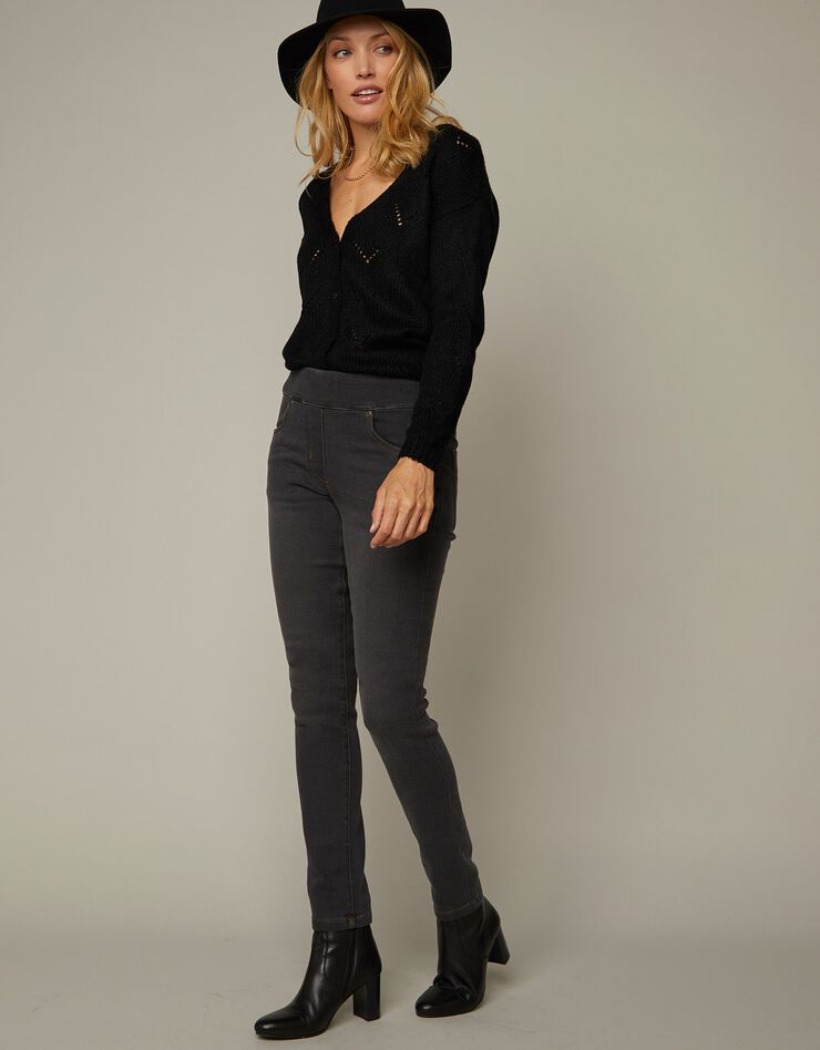 Jegging fuselé ultra stretch, maille effet jean (gris) Jegging fuselé ultra stretch, maille effet jean (gris)