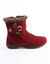 Bottines effet suédine fourrées (bordeaux)