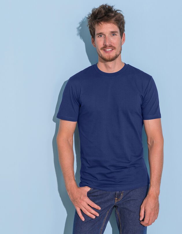 Tee-shirt col rond manches courtes - lot de 3 (corail / céladon / indigo)