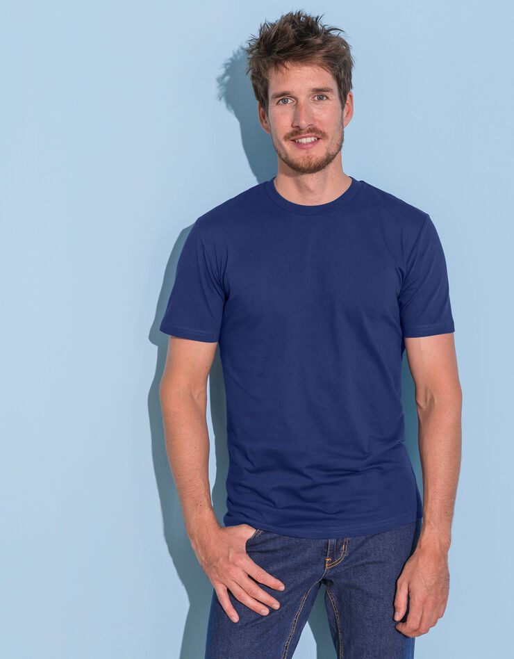 Tee-shirt col rond manches courtes - lot de 3 (corail / céladon / indigo)