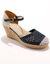 Espadrilles compensées dessus macramé (bleu marine)