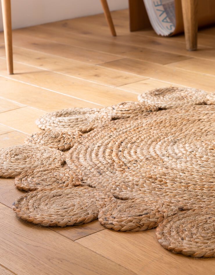 Tapis rond en jute ajouré (naturel)