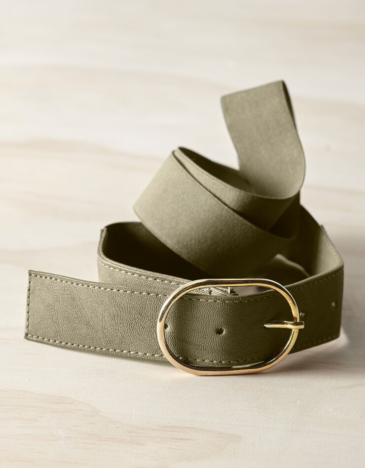 Ceinture élastiquée boucle métal (kaki) Ceinture élastiquée boucle métal (kaki)