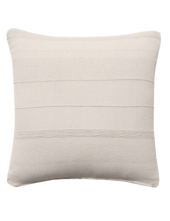 Housse coussin unie coton tissage artisanal - lot de 2 (&eacute;cru)